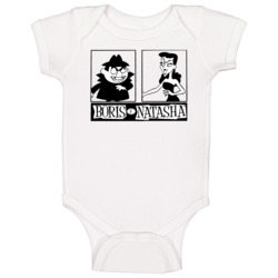 Retro Boris And Natasha Comic Cartoon Baby One Piece