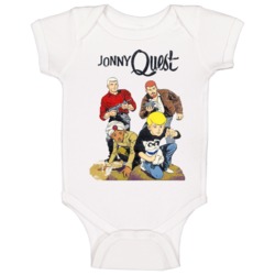 Johnny Quest Vintage Cartoon Grunge Worn Look Baby One Piece