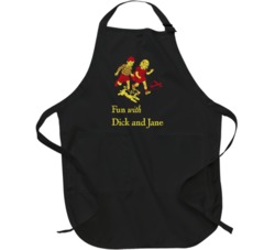 Fun With Dick And Jane Retro Grunge Look Book Cover Apron
