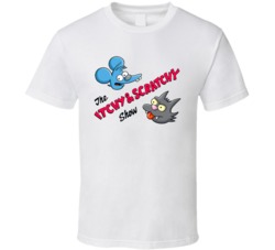 The Itchy And Scratchy Show Retro Cartoon T Shirt