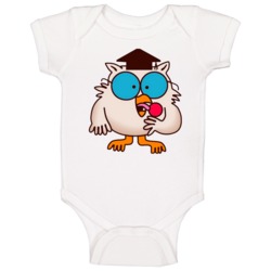 Tootsie Roll Pop Owl Retro Cartoon Baby One Piece