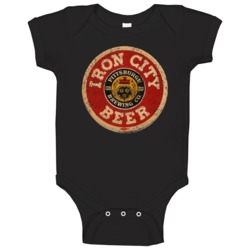 Iron City Beer Pittsburgh Brewing Worn Look Baby One Piece