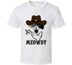 Meowdy Cowboy Cat In Cowboy Hat And Scarf Cute Cat Lovers T Shirt