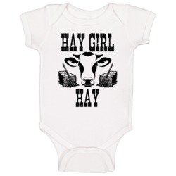 Hay Girl Hay Cute Cow Face Hay Bales Funny Animal Lovers Baby One Piec