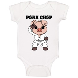 Pork Chop Cute Karate Pig Funny Animal Lovers Baby One Piece