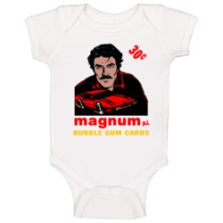 Magnum Pi Bubblegum Cards Retro Tv Show Fan Baby One Piece