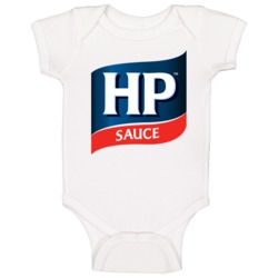 Hp Sauce Bottle Label Logo Food Costume Baby One Piece
