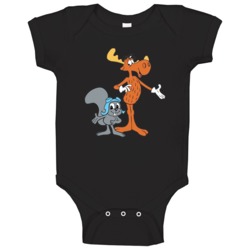 Rocky And Bullwinkle Retro Cartoon Character Baby One Piece