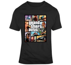 Grand Theft Auto V Game Cover T Shirt Grand Theft Auto V Game Cover T Shirt
