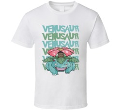 Venusaur Pokemon Love Heart Video Game Cartoon Fan T Shirt
