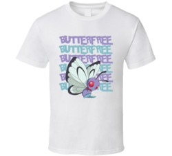 Butterfree Pokemon Love Heart Video Game Cartoon Fan T Shirt