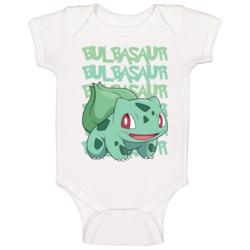 Bulbasaur Pokemon Love Heart Video Game Cartoon Fan Baby One Piece