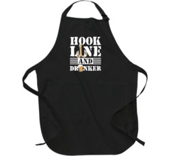 Hook Line And Drinker Fishing Parody Apron