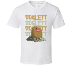 Diglett Pokemon Character Fan Poster T Shirt