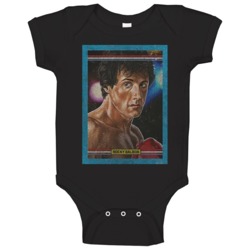 Rocky Balboa Vintage Retro Sports Trading Card Distressed Look Baby On
