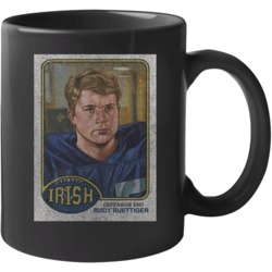 Rudy Ruettiger Vintage Retro Sports Trading Card Distressed Look Mug