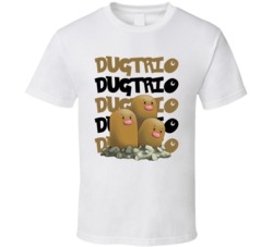 Dugtrio Pokemon Video Game Movie Cartoon Character Fan Poster T Shirt