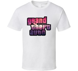 Grand Theft Auto Logo Background Video Game T Shirt