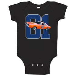 General Lee 01 Dukes Of Hazard Car Retro Tv Show Fan Baby One Piece