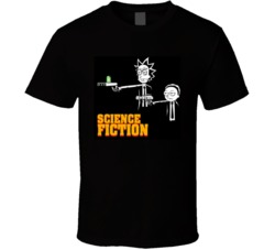 Rick And Morty Science Fiction Pulp Fiction Parody T Shirt