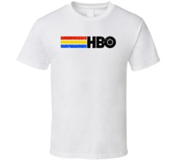 Hbo Retro Grunge Look Rainbow Logo Tv Network Fan T Shirt