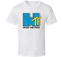 Wtf What The Fck Mtv Logo Parody Music Tv Fan Retro Look T Shirt