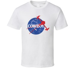 Retro Nasa Space Cowboy Station Logo Parody Fan T Shirt