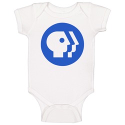 Pbs Network Head Logo Retro Tv Station Baby One Piece