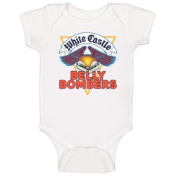 White Castle Belly Bombers Retro 1989 Ad Baby One Piece