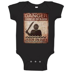 Jason Voorhees Danger Swim At Your Own Risk Friday The 13th Horror Mov