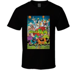 Space Jam Retro Looney Tunes Cartoon Poster Vintage Worn Look T Shirt