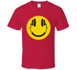 Addict Smiley Dj Deck Headphone Hip Hop Rap Logo Music Fan T Shirt