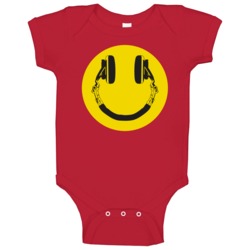 Addict Smiley Dj Deck Headphone Hip Hop Rap Logo Music Fan Baby Baby O