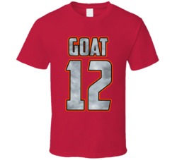 Tom Brady Goat Jersey Back Look Tampa Bay Football T Shirt