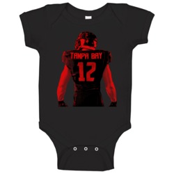 Tom Brady Back Of Jersey View Tampa Bay Football Baby One Piece