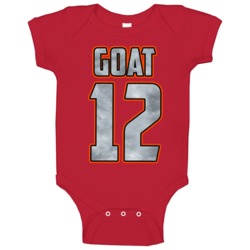 Tom Brady Goat Jersey Back Look Tampa Bay Football Baby One Piece