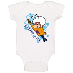Atom Ant Flying Superhero Retro 60s Cartoon Fan Baby One Piece
