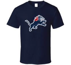 New England Detroit Football Logo Mashup Parody T Shirt