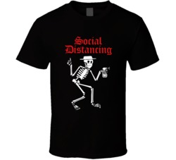Social Distancing Distortion Rock Band Logo Parody T Shirt