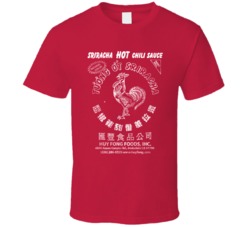 Srirachi Hot Sauce Label Worn Look T Shirt