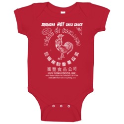 Srirachi Hot Sauce Label Worn Look Baby Baby One Piece