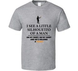I See A Little Silhouetto Of A Man Holding A Mango T Shirt