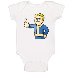 Middle Finger Fallout Vault Boy Video Game Baby One Piece