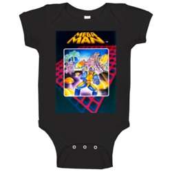 Mega Man Video Game Retro Cover Baby One Piece