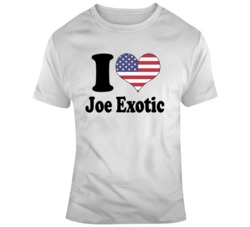 I Love Joe Exotic American Flag Heart Tiger King T Shirt