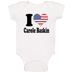 I Love Carole Baskin American Flag Heart Tiger King Baby One Piece