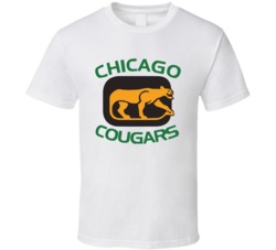 Chicago Cougars World Hockey Association Retro Team Logo T Shirt