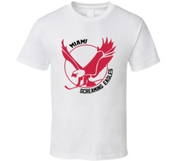 Miami Screaming Eagles World Hockey Association Retro Team Logo T Shir