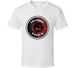 Ottawa Civics World Hockey Association Retro Team Logo T Shirt