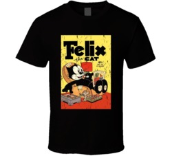 Felix The Cat Cartoon Vintage Comic Book Cover Issue 20 Grunge Worn Lo